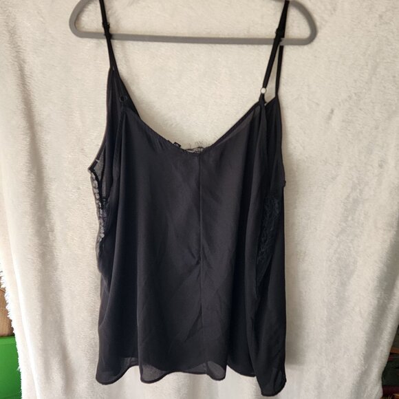 Torrid sz 3 / 3X black silky cami with lace sexy - Picture 7 of 9